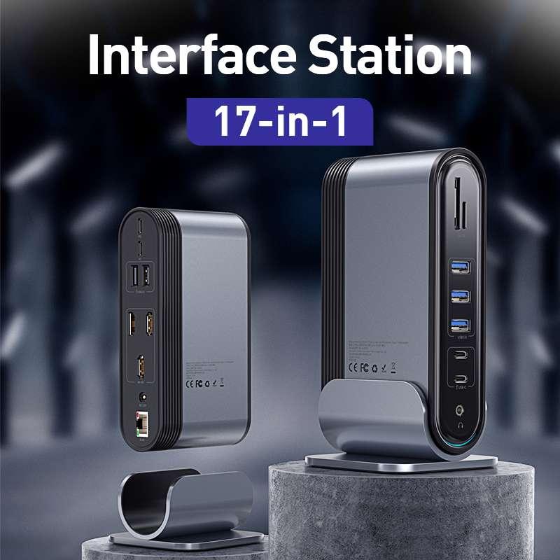 17-in-1 Docking Station with Type-C/PD/HMDI/SD/TF/USB