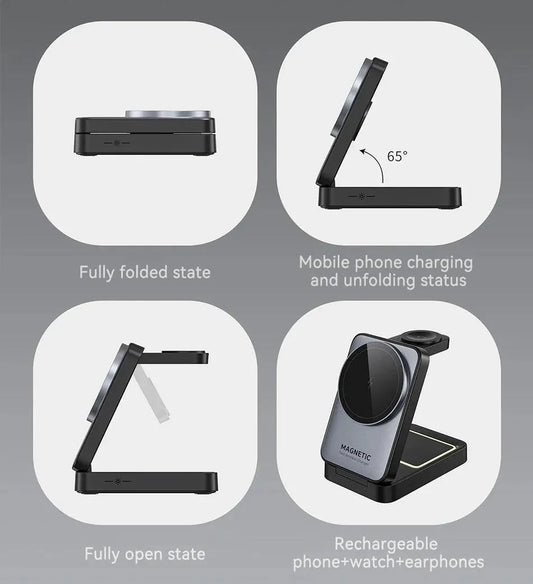 3-in-1 Foldable Wireless Charger for MagSafe