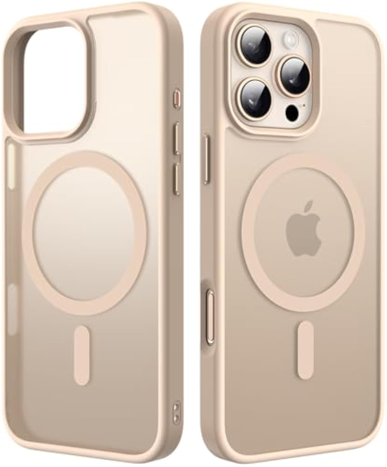 Magnetic Case Compatible with iPhone 16 Pro, Matte Mobile Phone Case Compatible with MagSafe, Shockproof Scratch-Resistant Protective Case, Never Yellowing Back, 6.3 Inch Case, Khaki Gold