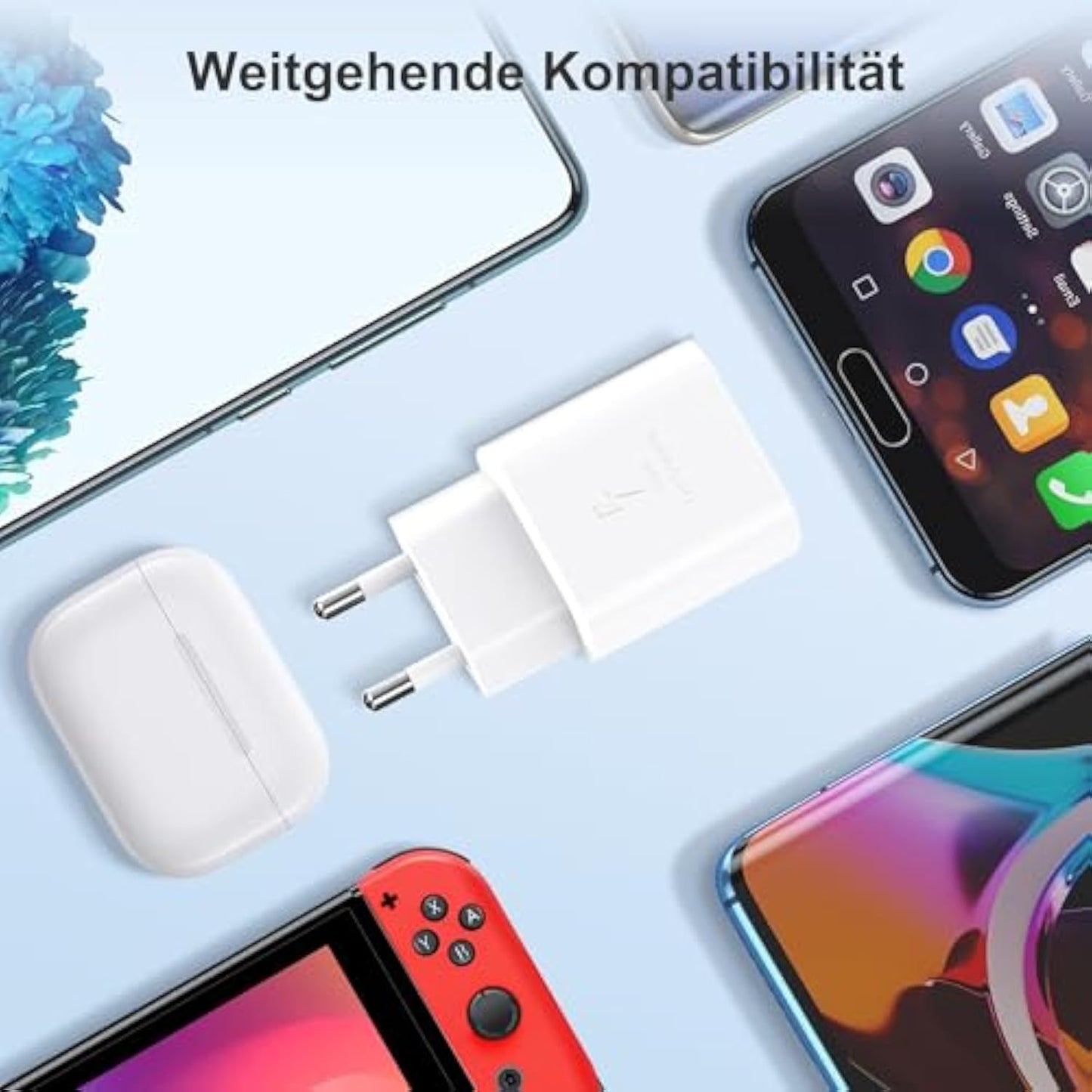 YISH Charger USB C Fast Charger 25W: Power Supply USB Type C PD 3.0 Fast Charger with 60W 1M USB C to C Cable Compatible with iPhone 16 15 Pro Max Samsung Galaxy S25 S24 S23 Pixel Sony iPad
