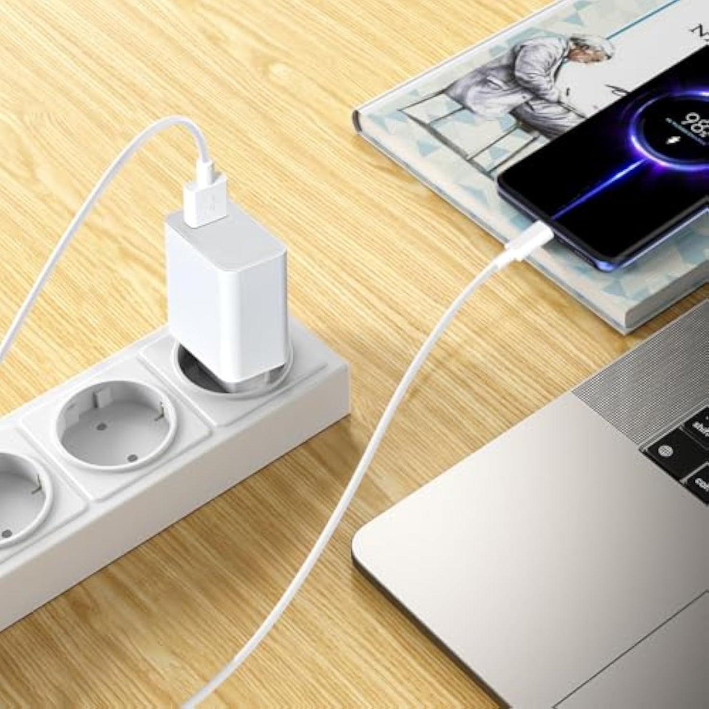 33 W USB C Charger Power Supply with 6A Charging Cable 2 m, Quick Charger USB Power Mobile Phone Chargers for Xiaomi Mi14 T Mi14 14 Pro Mi13T Mi13 Mi12 Mi11 Redmi Note 14 13 12 11 10 Poco X6 X5 X4 Pad