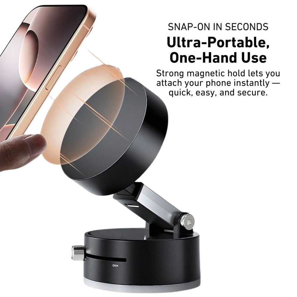 Vacuum Suction Magnetic Phone Mount with Foldable & Retractable Stand