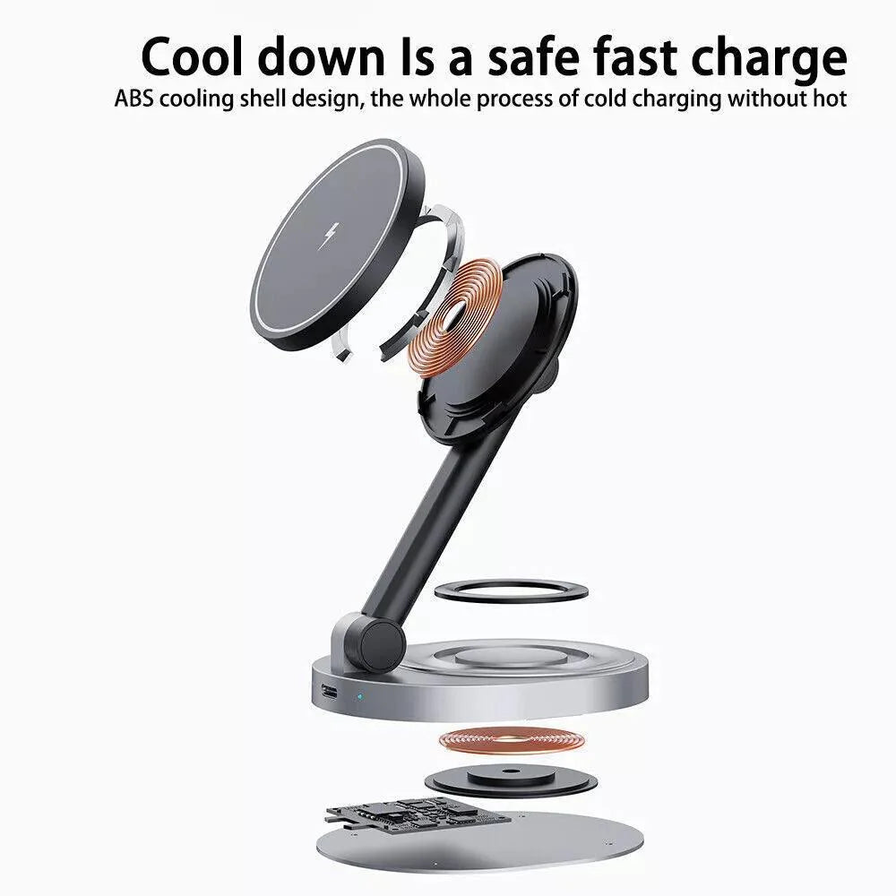 2-in-1 Foldable Magnetic Wireless Charger