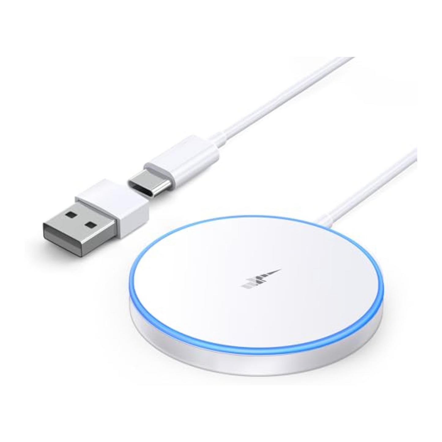 Wireless Charger Inductive Charging Station for iPhone 16 Pro Max/16 Pro/16 Plus/16/15 Pro Max/15/14/13/12 Series, AirPods 3/2, LED Wireless Charger with Two Charging Ports