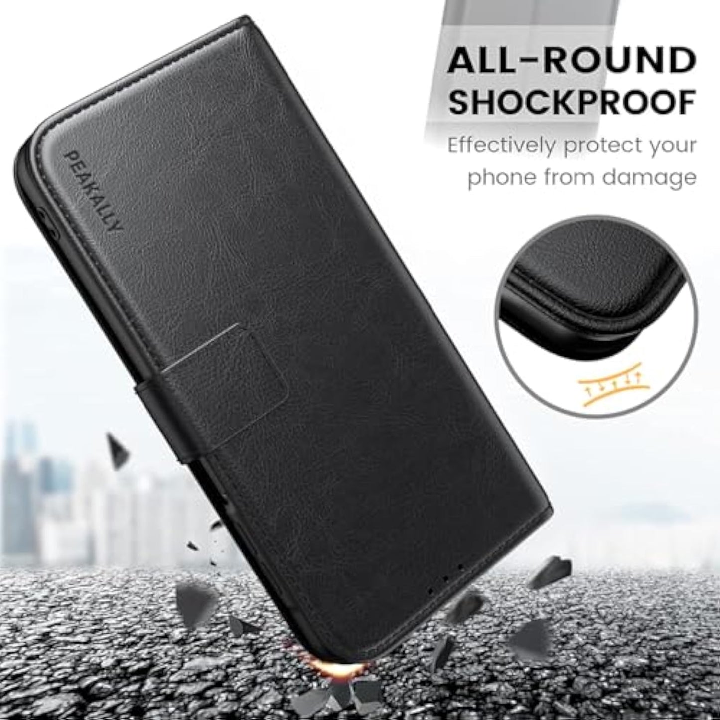 Mobile Phone Case for Samsung Galaxy A26 5G Case [With 1 Piece Tempered Glass Protective Glass] [Premium PU Leather] [RFID Blocking] [Card Slot] [Stand] Flip Case with Galaxy A26 5G / A26 4G
