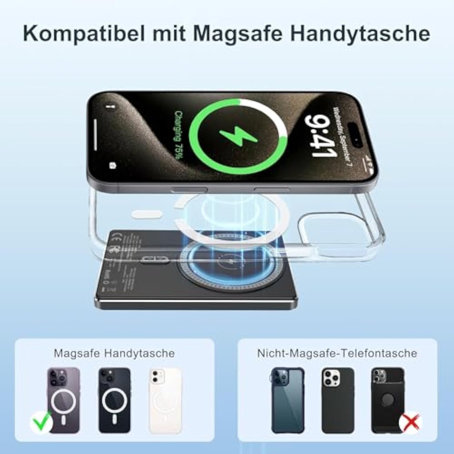 YISH Mag-Safe Powerbank Magnetic Wireless: 5000 mAh Ultra-Slim Magnetic Power Bank, Portable External Battery Pack PD 20 W with Quick Charge USB-C, Compatible with iPhone 16/15/14/13/12 Pro
